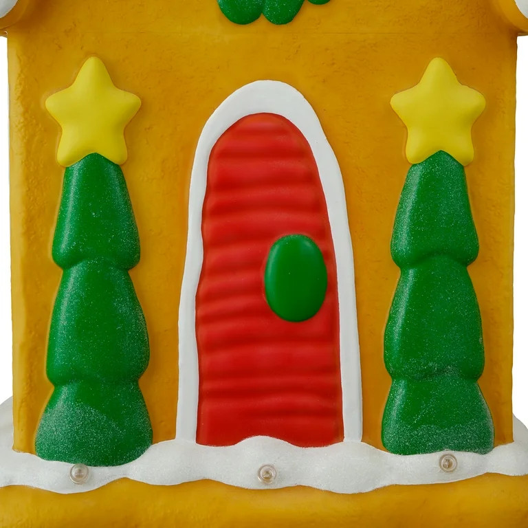 Light-up Plastic Colorful Gingerbread House Christmas Decoration, 36", by Holiday Time | Walmart (US)