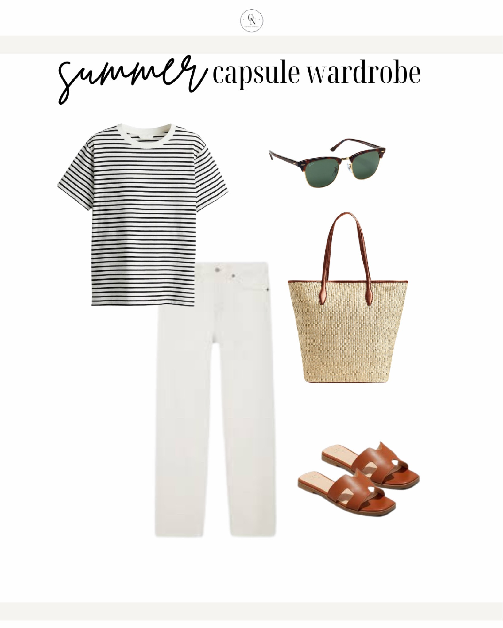 Summer is almost here! Another summer or late spring outfit ideas from the summer capsule wardrobe. Here is the summer capsule checklist to make getting dressed easy this summer: 

basic white t-shirt (cropped from madewell)
ribbed tanks  (black + white)
blazers  (black + white)
striped t-shirt
button downs (white + blue)
Amazon two-piece linen set (short or long)
AG denim shorts
Levi’s ribcage white denim jeans
H&M trouser shorts (white + black)
Agolde wide leg denim jeans in disclosure 
cognac sandals (Hermes dupe at target)
black slides
woven heels
fashion sneakers
sunglasses (tortoise + black)
Madewell classic cognac tote
Madewell black mini handbag
Madewell straw bag
Amazon or Left on Friday black swimsuit
Abercrombie swimsuit cover-up

Summer outfits women, summer outfits casual, summer outfits cute, summer outfits classy, resort outfits, summer outfits for mom, summer capsule wardrobe, summer capsule women, summer outfits for work, summer outfits trendy, beach summer outfits, summer outfits jeans, white jeans summery, outfits with trouser shorts, summer outfits for vacation, vacation outfits, summer shorts, what to wear this summer, key staples to wear this summer, summer tops, summer shorts, summer looks 


#LTKxMadewell #LTKSeasonal