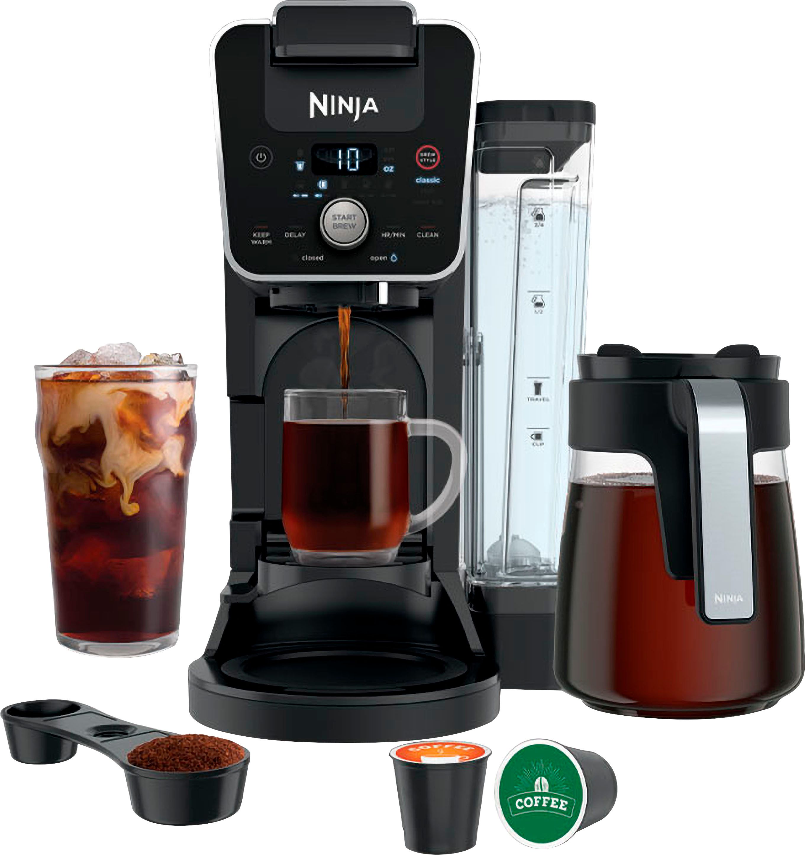 Ninja DualBrew 12-Cup Coffee Maker with K-Cup compatibility and 3 brew styles Black CFP201 - Best... | Best Buy U.S.