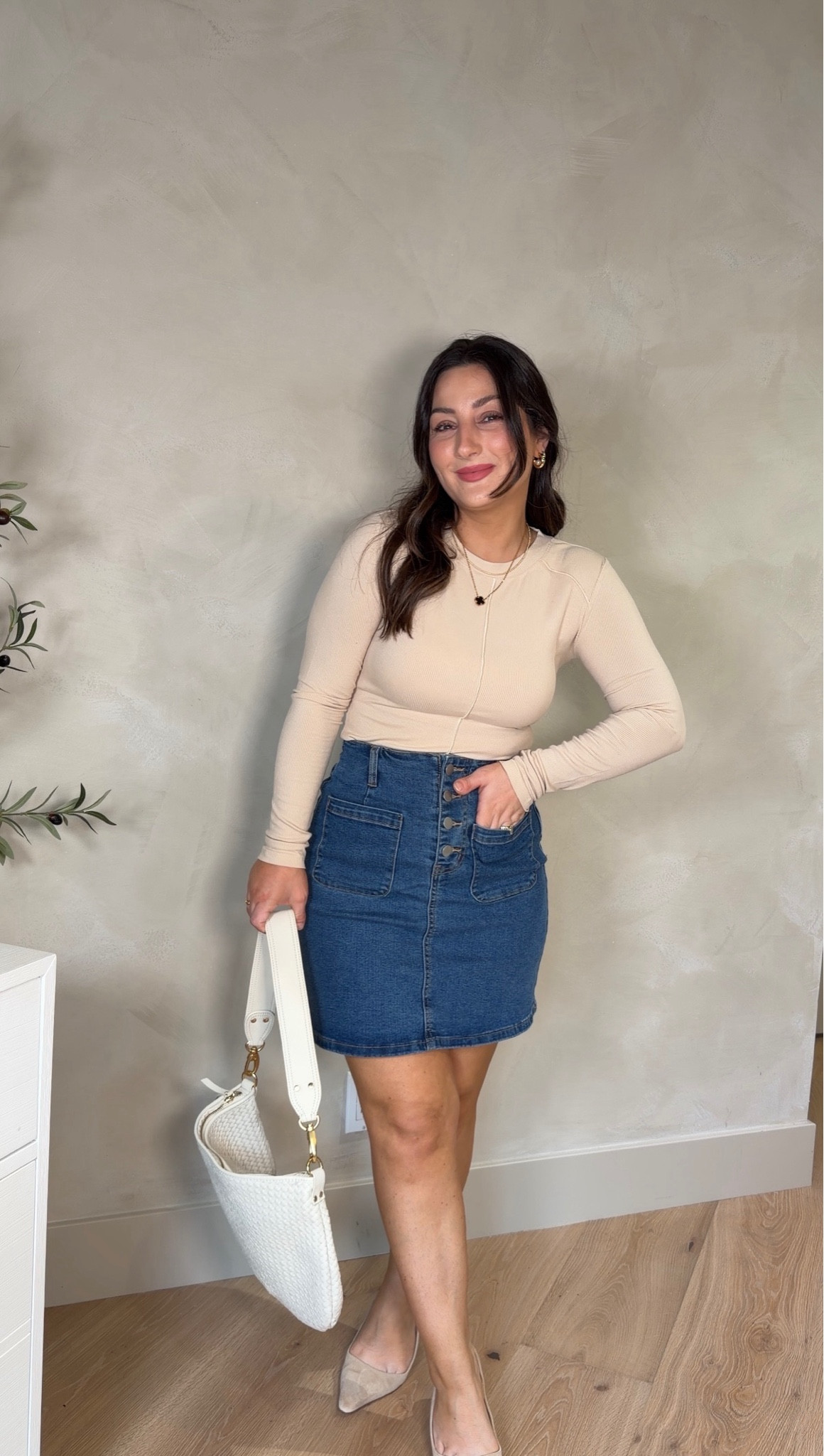 Cute outfit for date night, wine tasting, girls night! 

Long sleeve top size small in color apricot 
Denim skirt size small in dark blue 

5'0" 140lbs

#LTKPetite #LTKootd #LTKSaleAlert