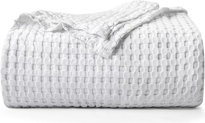 Utopia Bedding Cotton Waffle Blanket 300 GSM (White - 90x72 Inches) Soft Lightweight Breathable B... | Amazon (US)