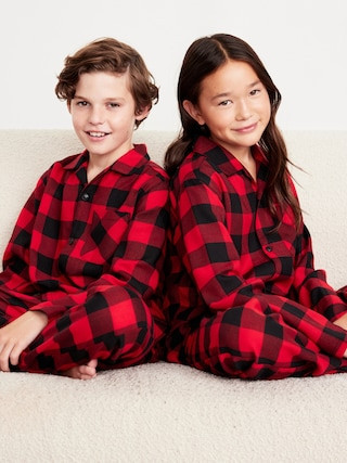 Gender-Neutral Printed Button-Front Pajama Set for Kids | Old Navy (US)