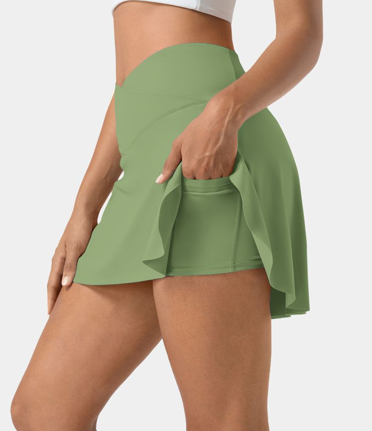 Women’s Everyday Softlyzero™ Airy Crossover 2-in-1 Side Pocket Cool Touch Tennis Skirt-Lucid-... | HALARA