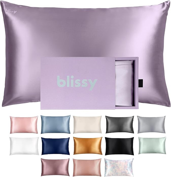 Blissy Silk Pillowcase - 100% Pure Mulberry Silk - 22 Momme 6A High-Grade Fibers - Silk Pillow Co... | Amazon (US)