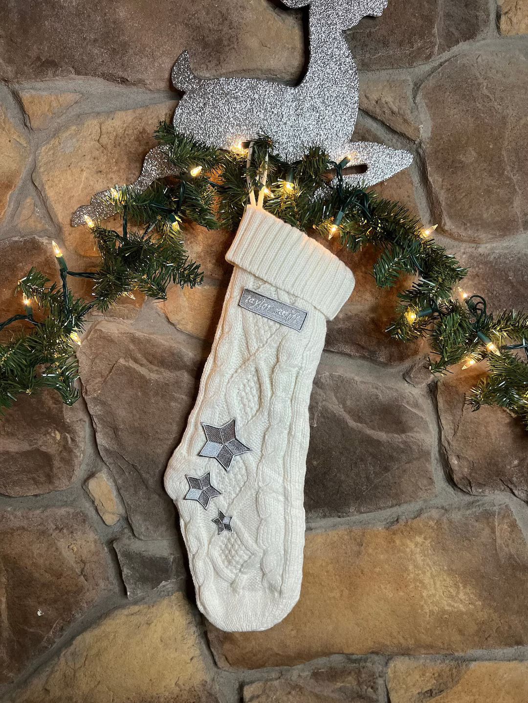 TS Folklore Inspired Embroidered Christmas Stocking | Etsy (US)