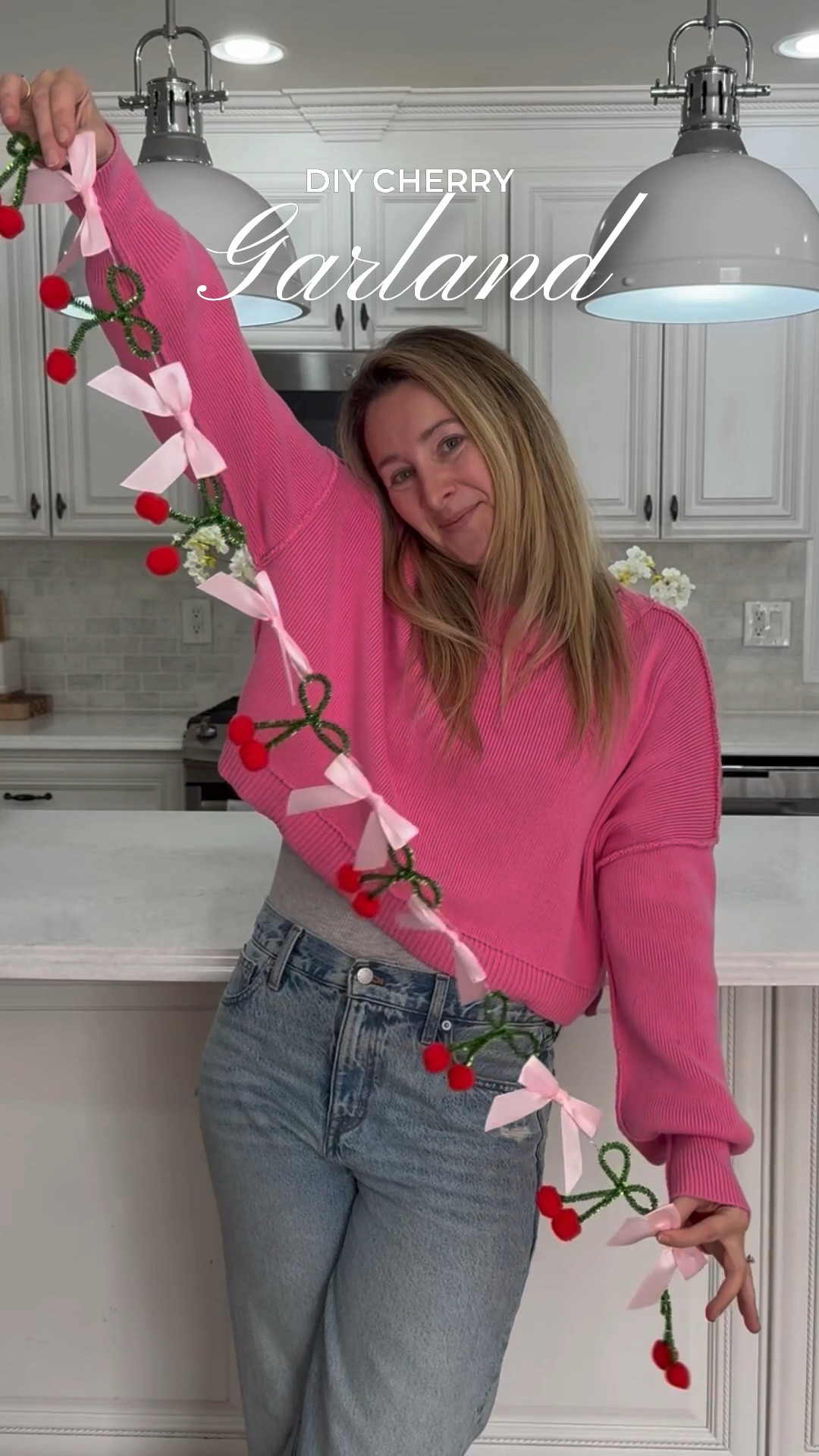 DIY Cherry Garland 🍒 #diy #diygarland #valentinesdaydecor #valentinesday 

#LTKValentine #LTKSeasonal #LTKHome