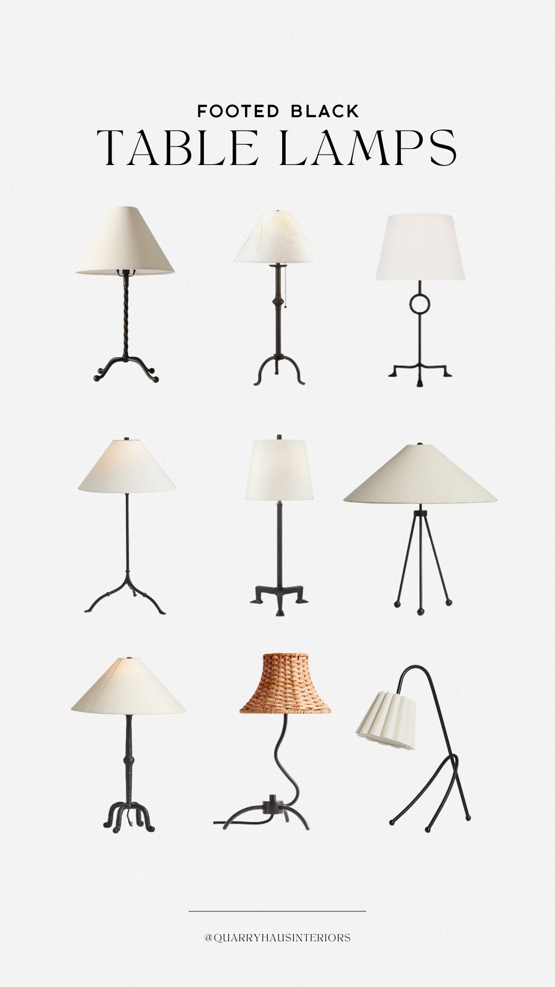 Some of my favorite footed black table lamps - starting at $129 🖤

#LTKHome