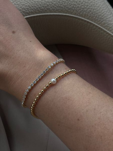 Silver gemmed crystal gold pearl bracelets

#LTKSeasonal #LTKeurope #LTKstyletip