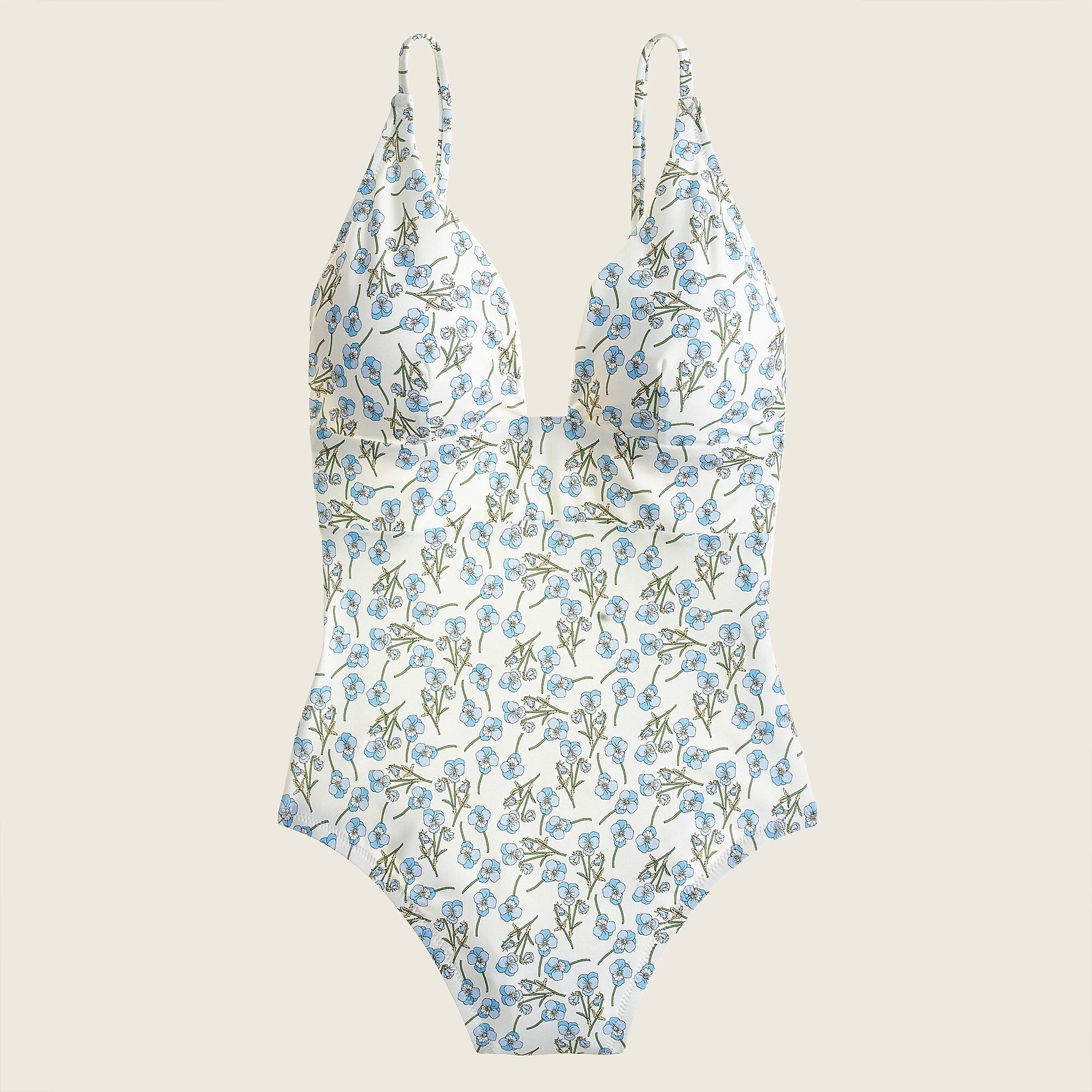 Plunge halter one-piece in Liberty® Ros floral | J.Crew US