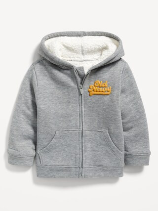 Logo-Graphic Sherpa-Lined Zip-Front Hoodie for Toddler Boys | Old Navy (US)
