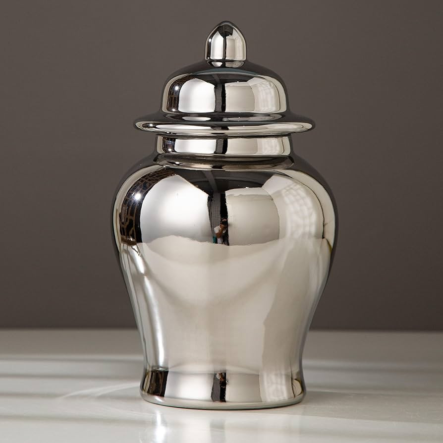 Ceramic Ginger Jar For Living Room Egg-Shell Porcelain Vintage Tall Large Floor Shelf Decor Accen... | Amazon (US)