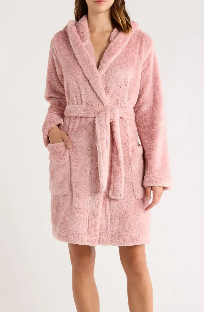 Aarti Faux Shearling Hooded Robe | Nordstrom