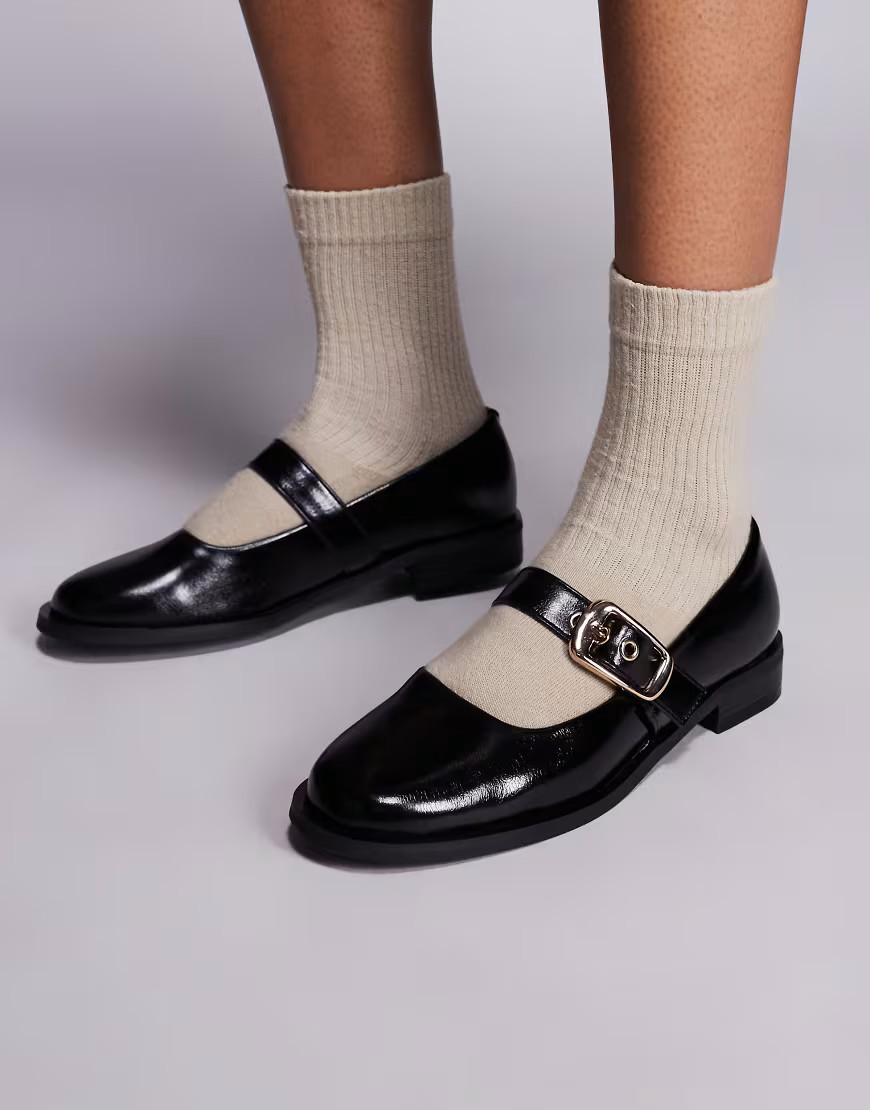 River Island mary jane ballet flat in black | ASOS (Global)