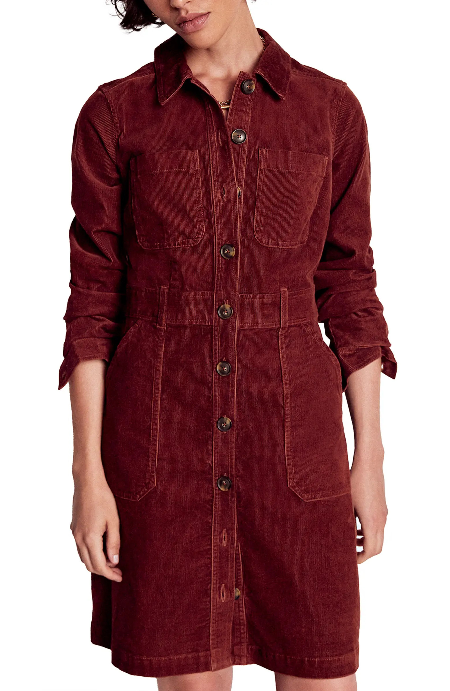 Long Sleeve Corduroy Shirtdress | Nordstrom