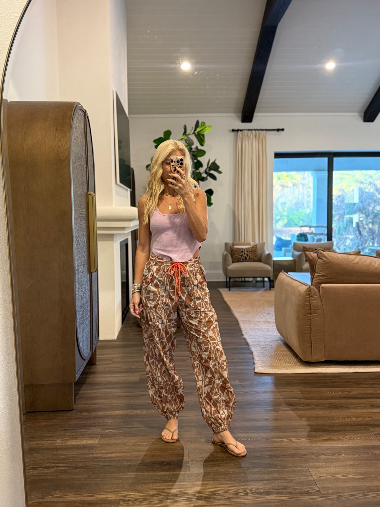 Free people movement pants. In an XS and my spring sandals flip flops 

#LTKdayinmylife #LTKootd #LTKOver40