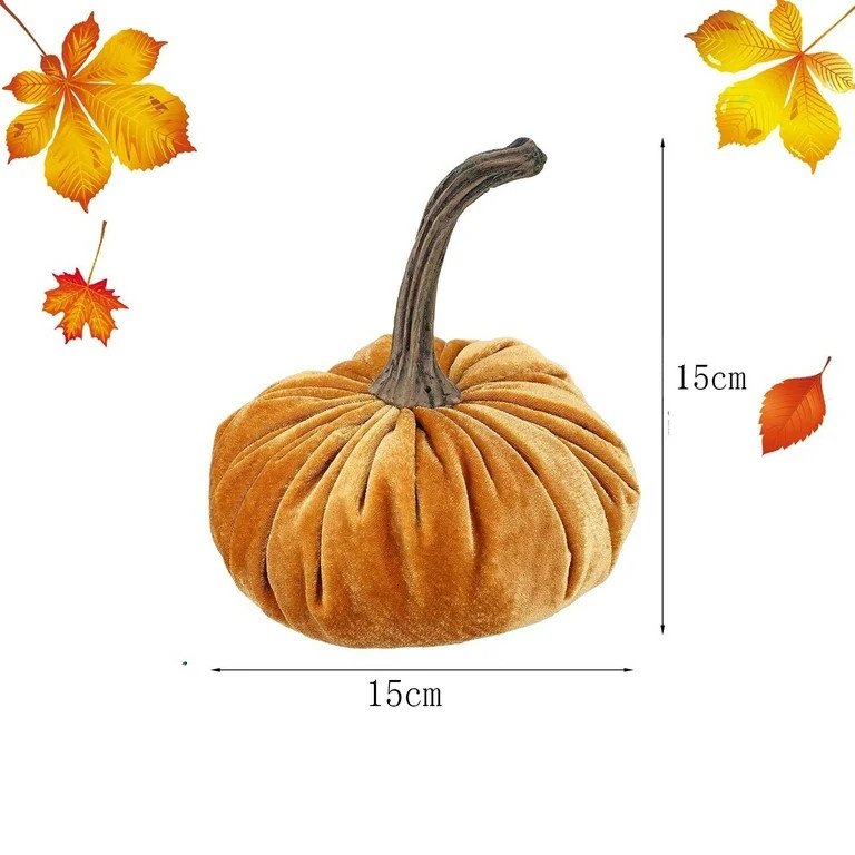 Ytppwn 1 Pcs Pumpkins Fake Harvest Velvet Pumpkin Small Faux Fabric Foam Pumpkin for Fall Decor W... | Walmart (US)
