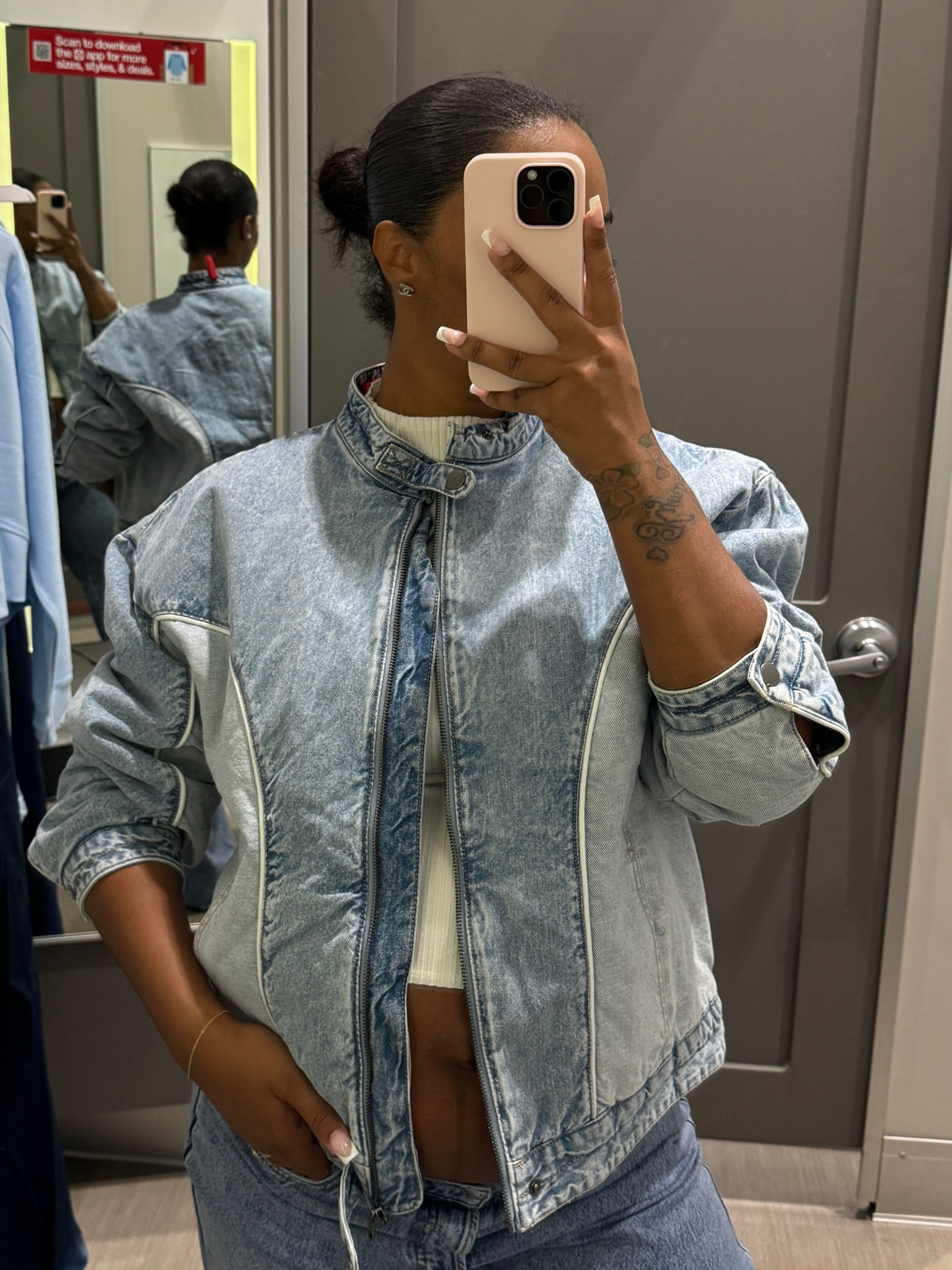 This denim Jacket came home with me! A statement piece that can be worn many ways! I am wearing a size large but I could have sized down for a more fitted lookk

#LTKStyleTip #LTKFindsUnder50 #LTKBump