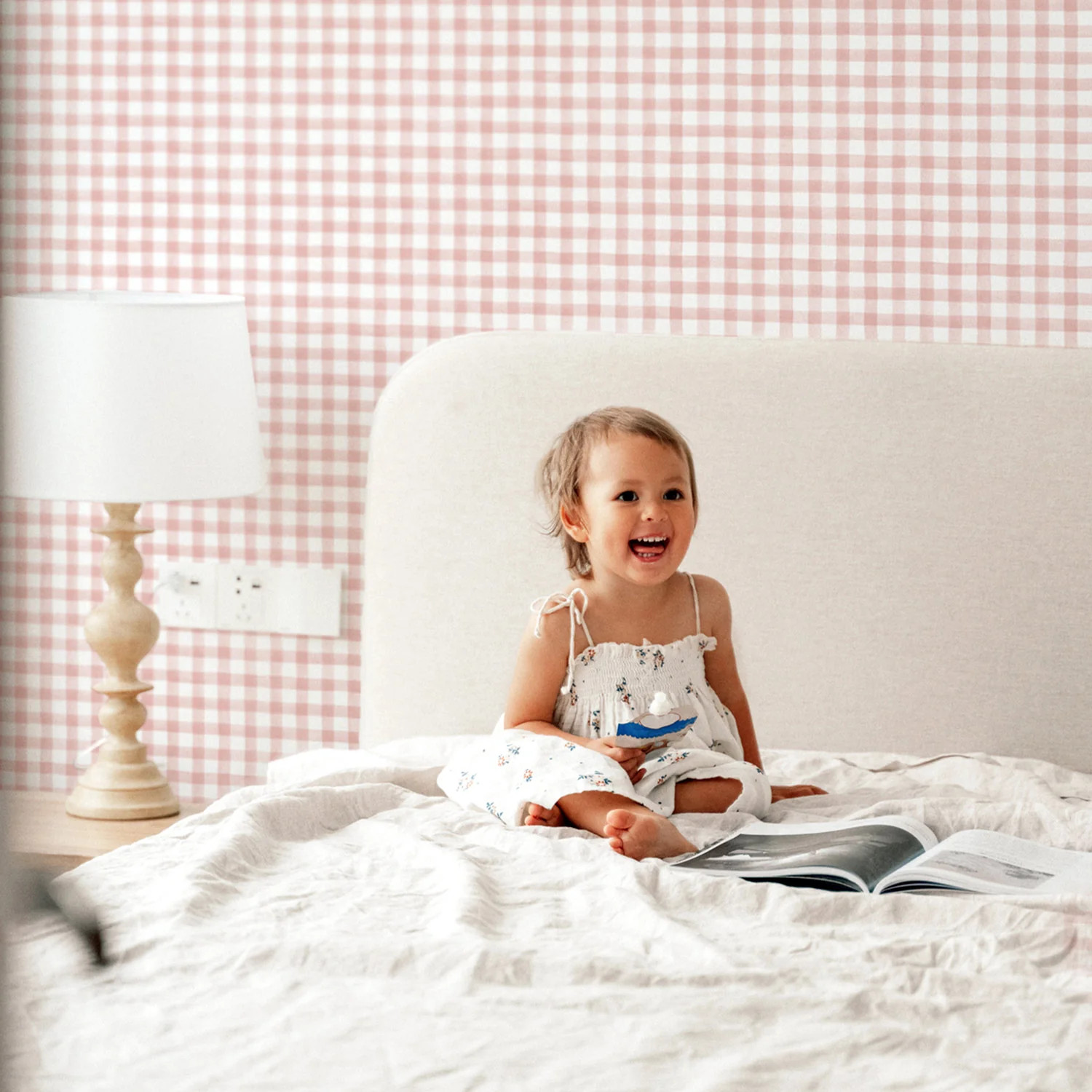 Patio Plaid Removable Wallpaper For Kids Room | Livettes Wallpaper