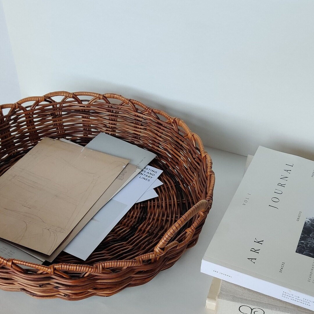 Vintage wicker basket with side handles from Scandinavia | Etsy ROW