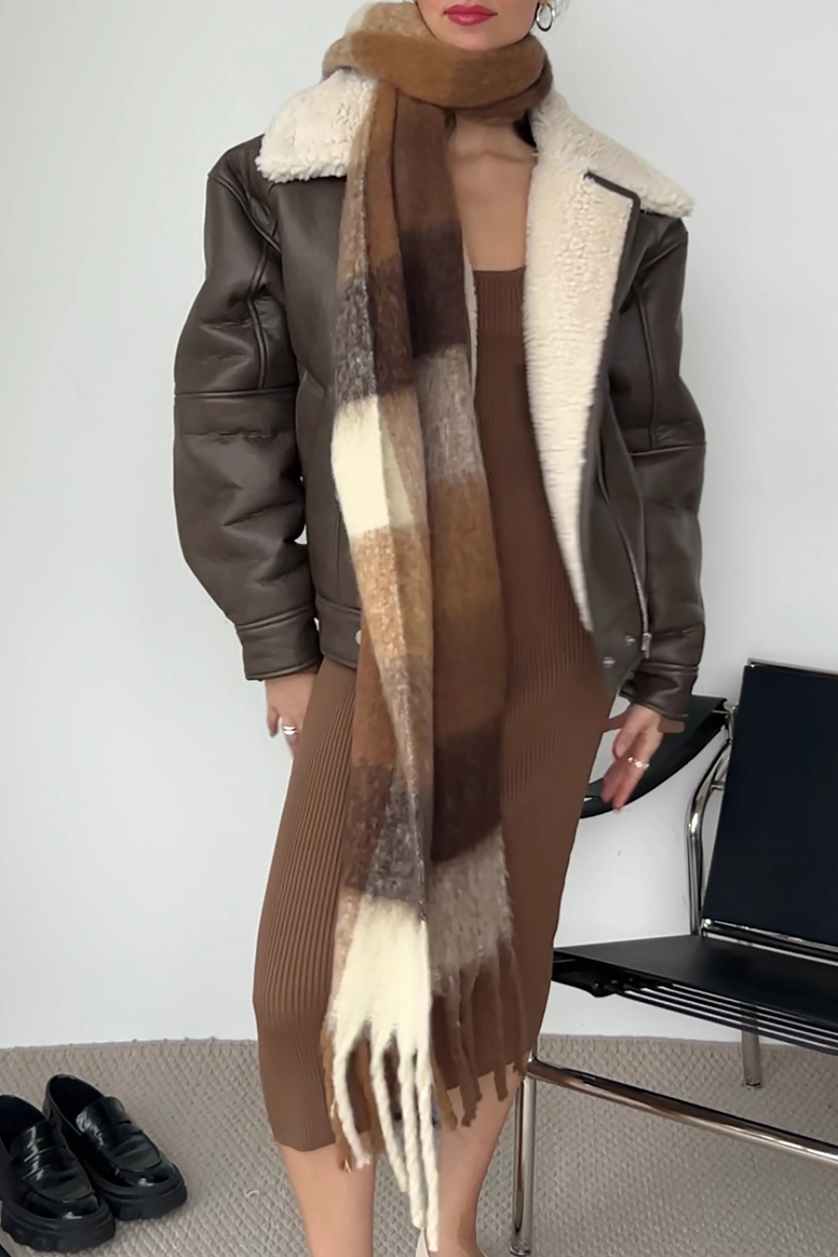 PATTERNED SCARF WITH TASSELS | OAK + FORT