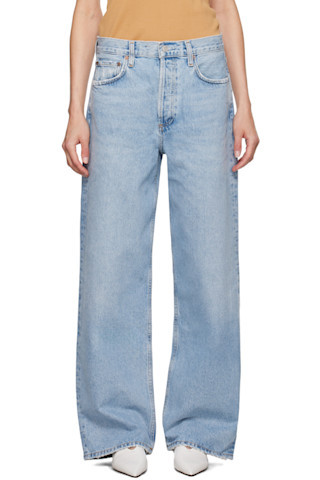 Blue Low Slung Baggy Jeans | SSENSE