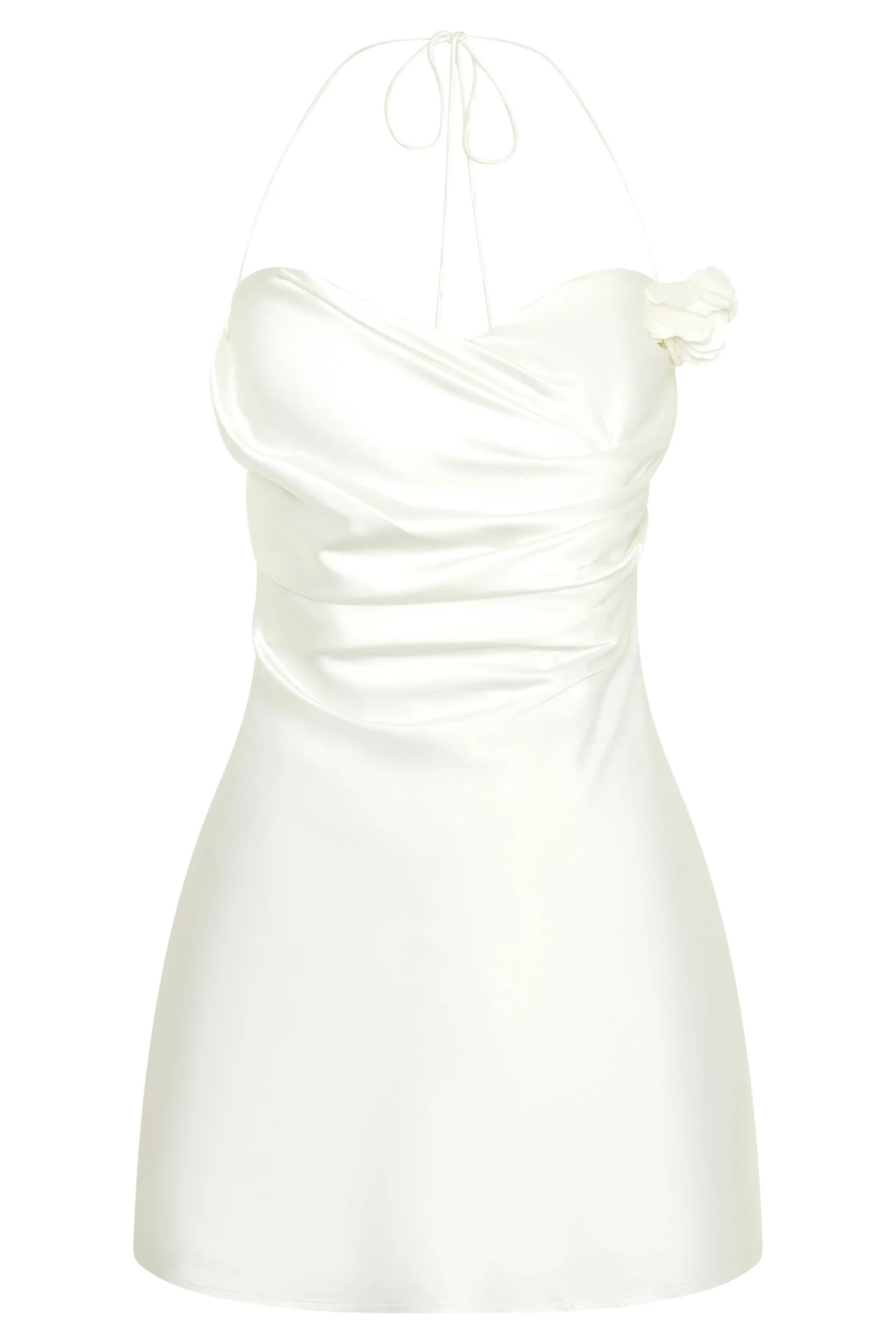 Otillie Rose Halter Mini Dress - White | MESHKI US