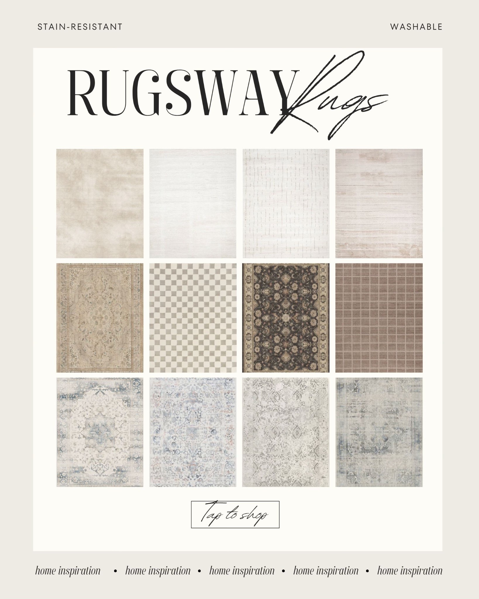 CODE: HW12-- 12% off sitewide, no minimum spend

The washable neutral rug that finally works for real life 🤍 The Rugsway Timeless Light Serene Rug is stain-resistant, kid + pet friendly, and wipes clean in seconds—yes, even after spills. Perfect for living rooms, bedrooms, and play spaces. Linked here! SHOP my favorite Rugsway rugs at the links below! #rugsway #rugswayhome #rugswaycarpet

#LTKSeasonal #LTKHome