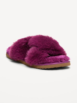 Faux-Fur Twist-Front Slippers for Women | Old Navy (US)