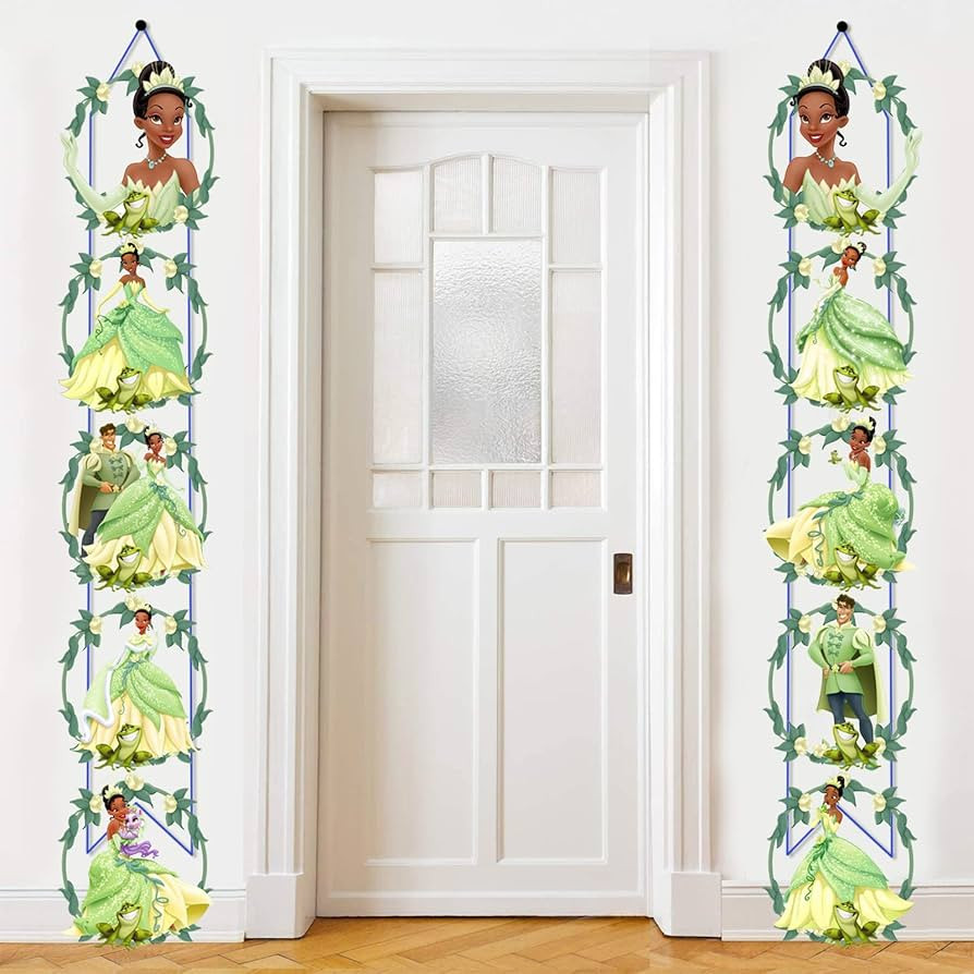 10 Pieces Princess Tiana Cardboard Door Sign Banner Porch Sign Tiana Hanging Signs for Outdoor In... | Amazon (US)
