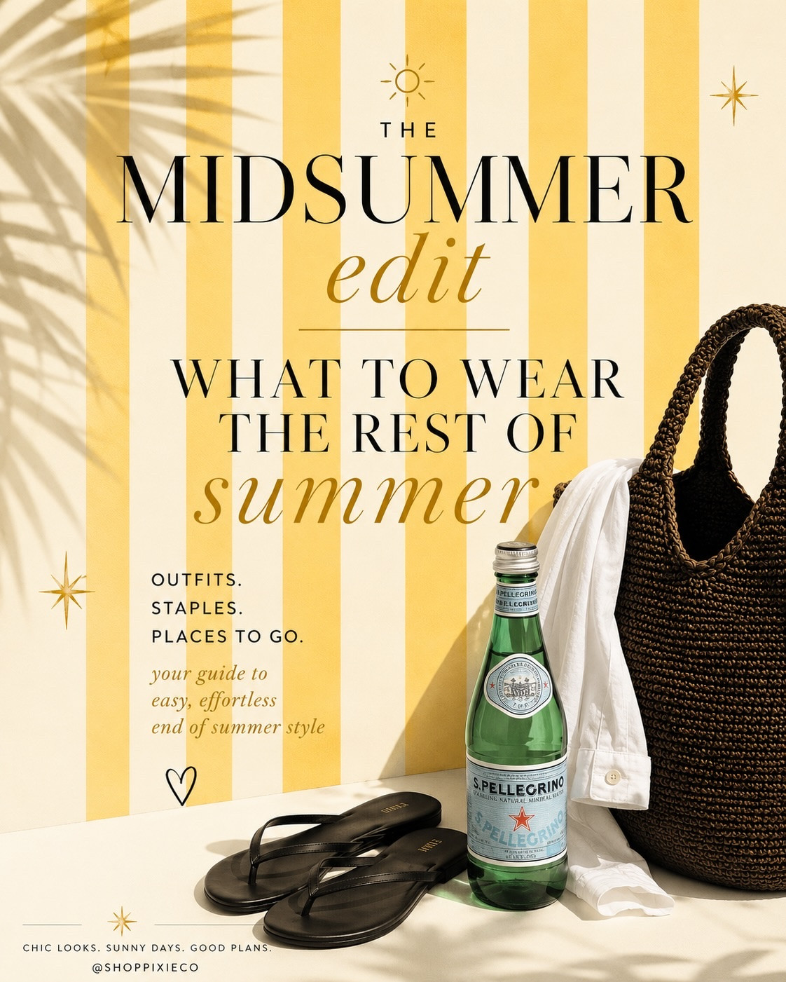 Midsummer to late summer is entirely a different style for me. Think coastal sunset color palette, summer textures like linen and raffia, lightweight, barely there sets and sporty pieces. All for taking in every last minute of summer. Swipe for examples. 🌅

THE SUMMER EDIT ☀️
The pieces I’m reaching for on repeat from now through the first hint of fall.

Instead of buying an entirely new wardrobe, I’m building around versatile staples that mix, match, and make getting dressed effortless. Think light layers, great denim, elevated basics, and a few playful summer details that still feel fresh all the way through Labor Day.

Here’s what’s making my late-summer capsule:

1–2. The perfect lightweight DISSH set. Wear it together for an effortless matching moment, or split it up and pair each piece with your favorite denim, skirts, or linen pants. You’ll get so many outfits from just two pieces. @dissh 

3–4. An Alo athleisure dress + oversized button-up. Throw the shirt over your shoulders, wear it open, tie it at the waist, or wear each piece separately. It’s my favorite “looks put together without trying” combination. @alo 

5–6. Two denim workhorses: Madewell shorts for the hottest days and Mother jeans for cooler evenings. If your denim is right, everything else gets easier. @madewell @mother 

7–9. Long-sleeve tees are quietly becoming the elevated basic for late summer. A crisp white, classic black, and this camel version from Lioness feel polished now and transition beautifully into fall. They’re lightweight enough for cool mornings but instantly make an outfit feel more sophisticated. @lioness_official @shopbop @leset 

10–11. Summer isn’t over yet, so I’m keeping the fun going with fresh fruit accessories. The Loewe raffia strawberry bag and the little strawberry necklace add personality without overwhelming an outfit. @loewe 

12–13. The finishing touch: glowy, hydrating body oils. Think healthy, sun-kissed skin—not glitter. Just that effortless golden-hour glow that makes every outfit feel a little more luxurious. @sephora @cyklarofficial 

Love the simplicity of this edit. Also, time for a statement swimsuit for those endless summer trips.

Lightweight se
