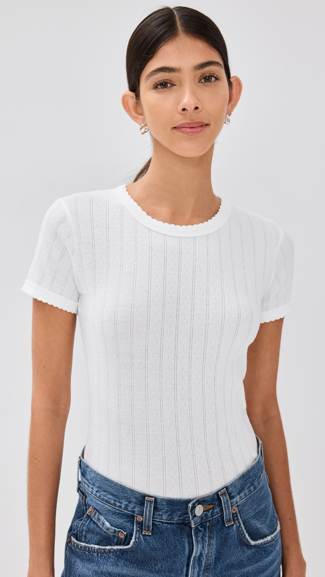 Pointelle Short Sleeve Tee | Shopbop