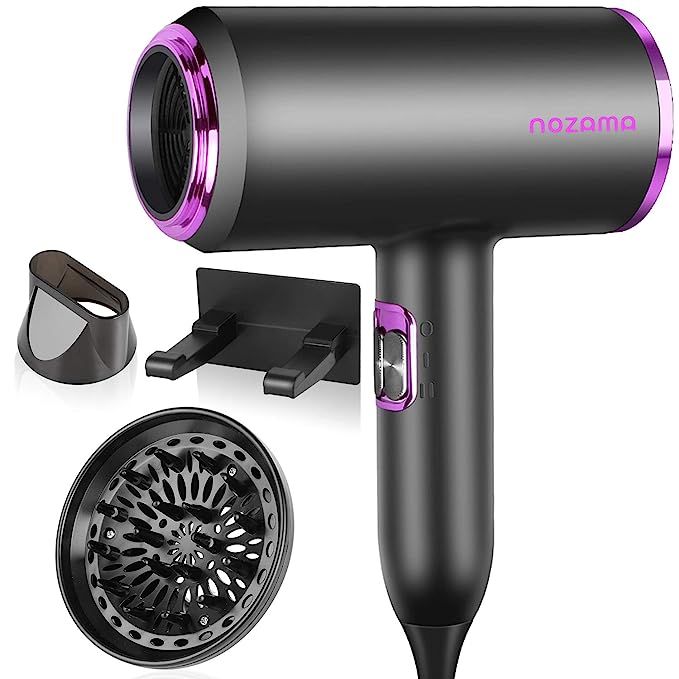 Ionic Hair Dryer, Nozama 1800W Professional Hair Blow Dryers with 3 Heat Settings, 2 Speed, 3 Coo... | Amazon (US)