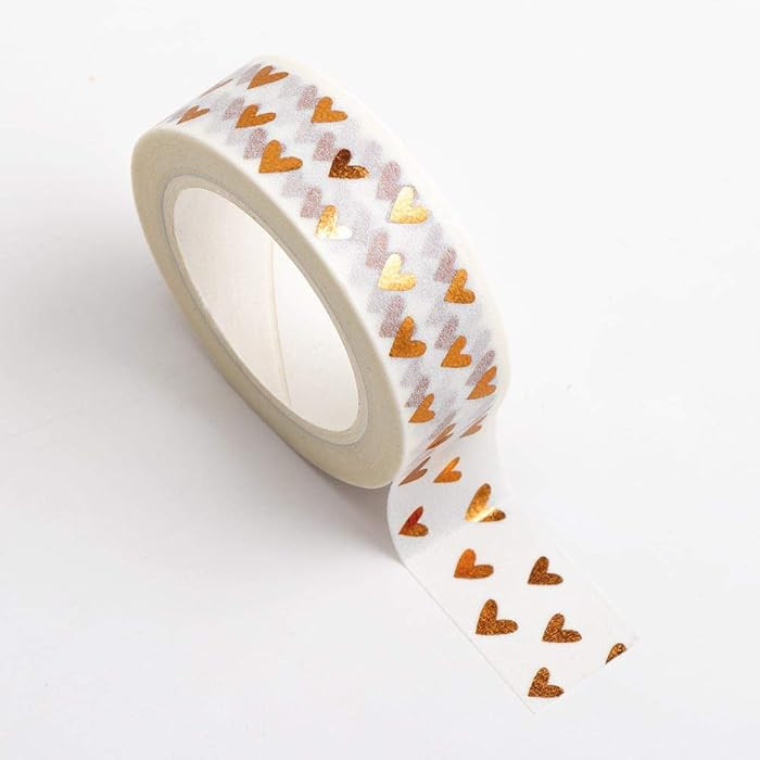 Italian Options Foil Heart Adhesive Washi Tape (15mm x 10 Metre) | Amazon (UK)