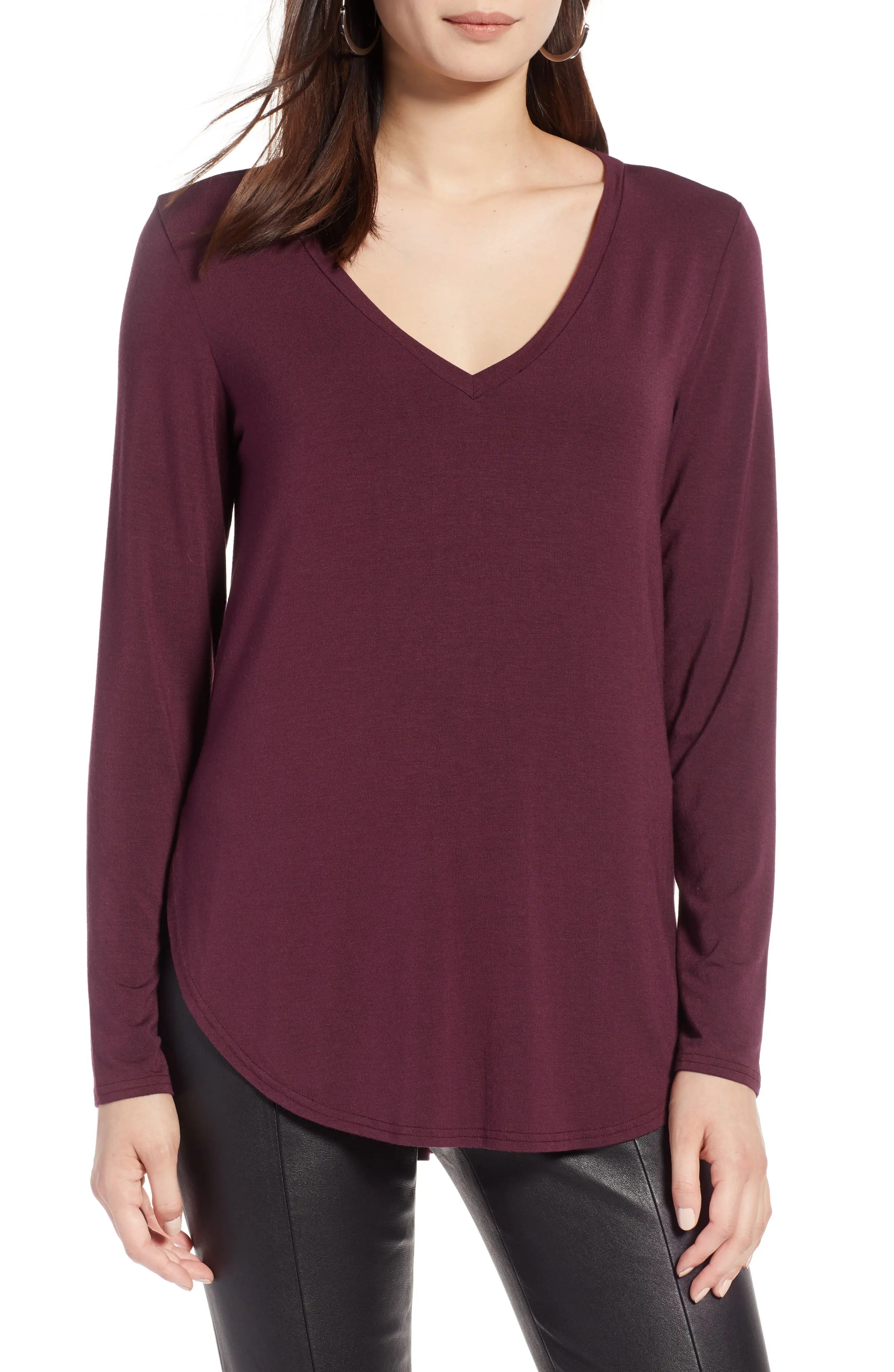 Halogen® V-Neck Tunic (Regular & Petite) | Nordstrom