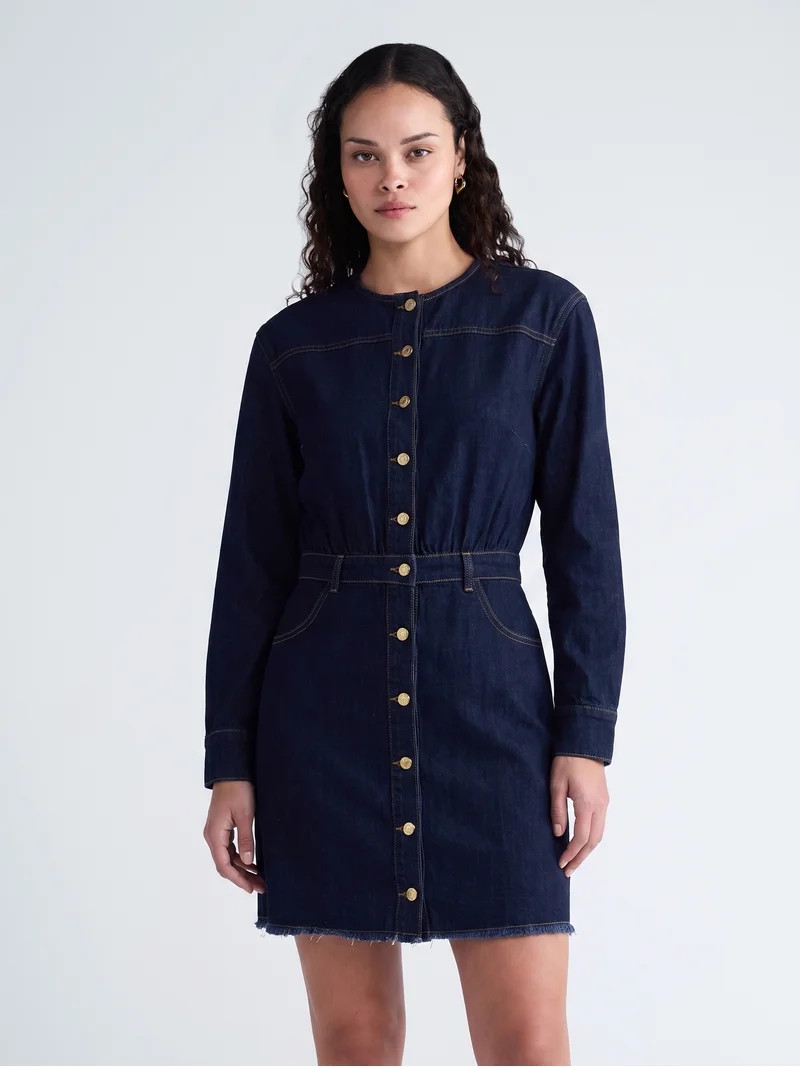 Scoop Women's and Women's Plus Mini Button Front Dress, Sizes XS-4X | Walmart (US)
