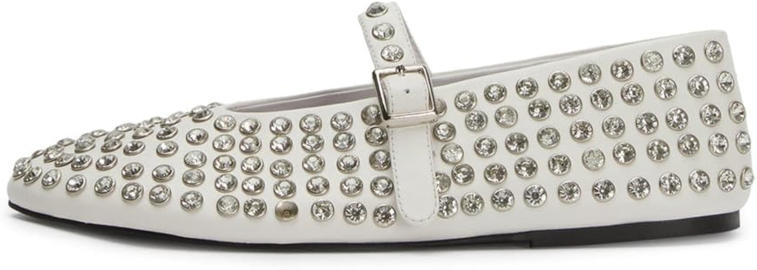 Crystal Rhinestone Flats for Women Buckle Strap Mary Jane Flats Glitter Studded Ballet Flats Comf... | Amazon (US)