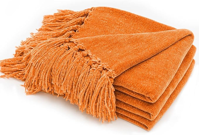 RECYCO Throw Blanket Soft Cozy Chenille Throw Blanket with Fringe Tassel for Couch Sofa Chair Bed... | Amazon (US)
