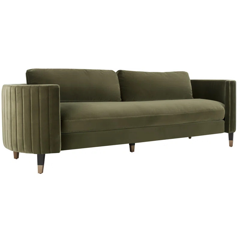 Winford 91.3" Velvet Round Arm Sofa with Reversible Cushions | Wayfair North America