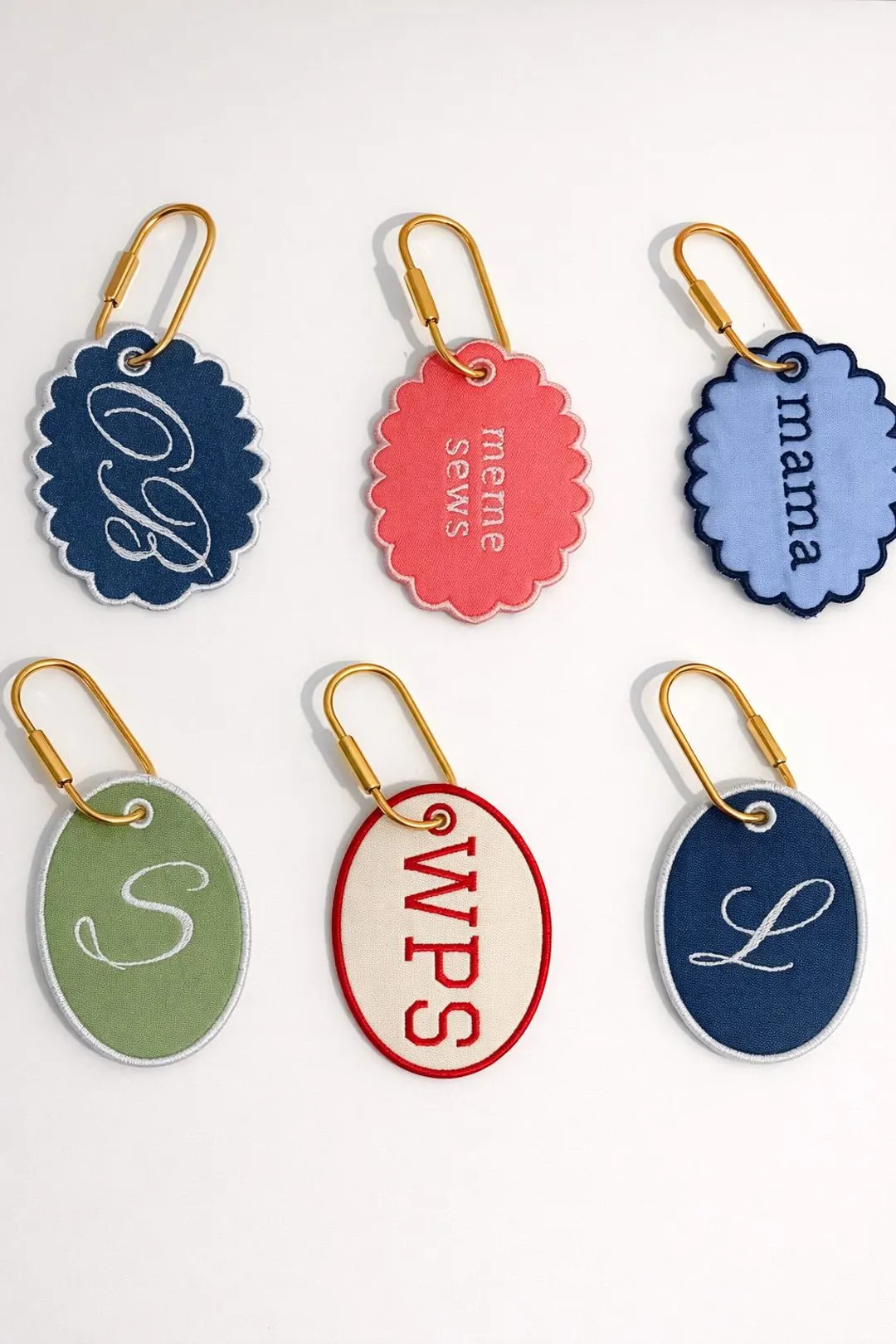 Personalized Embroidered Keychain | Custom Monogram Bag Charm, Bridesmaid Gift | Etsy (US)