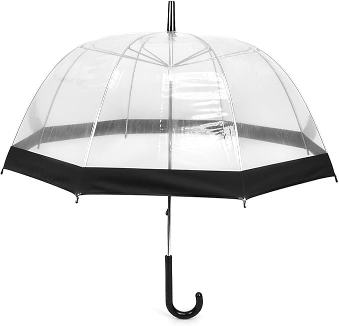 Clear White Bubble Umbrella with Windproof Dome - Transparent Umbrella for Adults | Amazon (US)