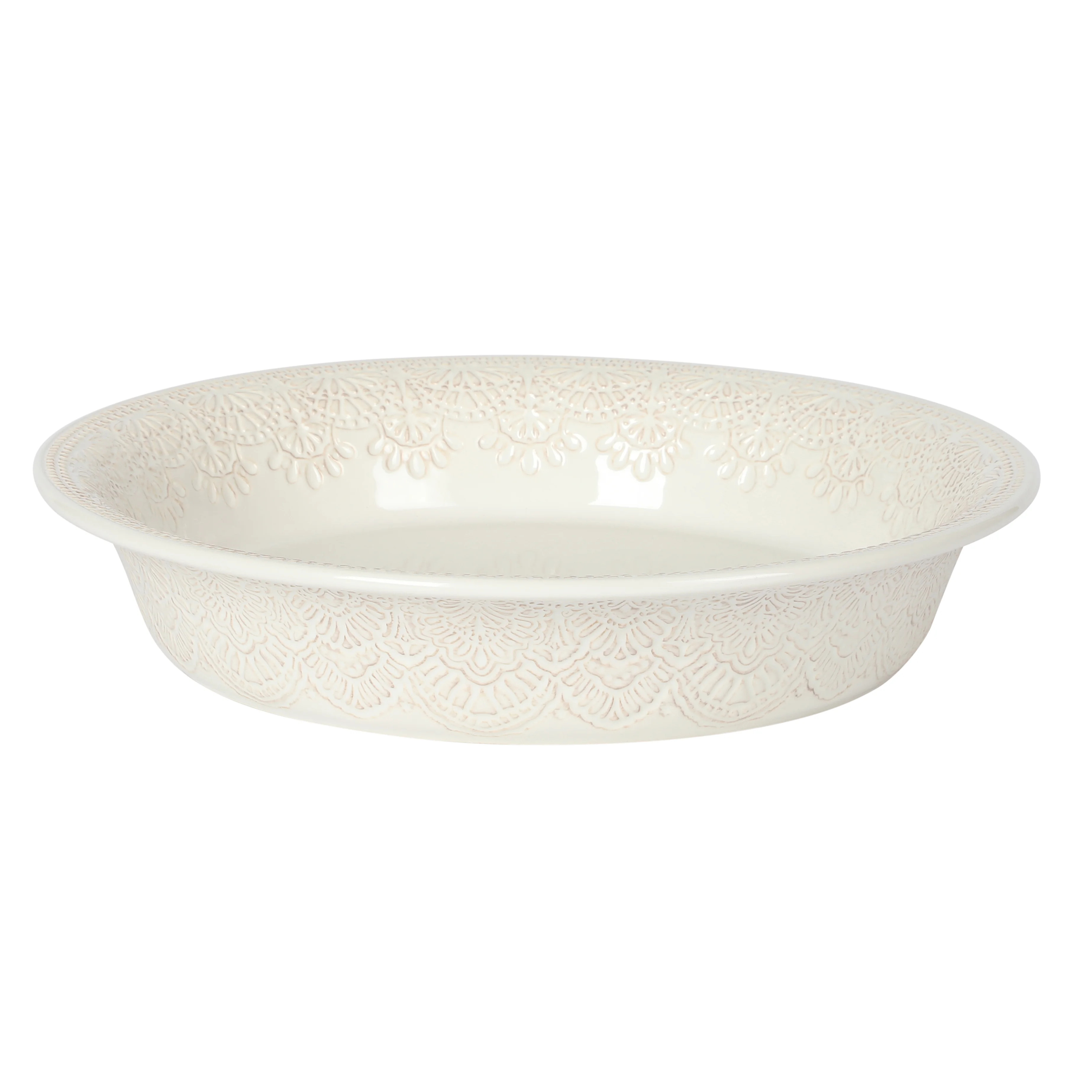 The Pioneer Woman Vintage Lace 10-Inch Stoneware Pie Pan, Cream | Walmart (US)