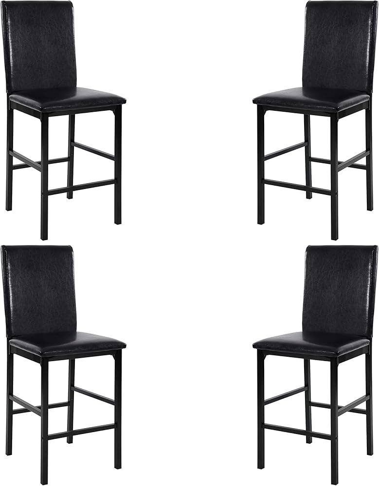 Homelegance Tempe Dining Counter Height Chair (Set of 4), Faux Leather, Dark Brown | Amazon (US)