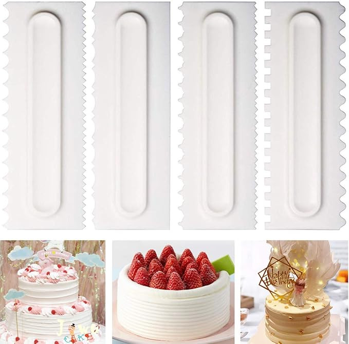 Cake Scraper Cake Decorating Comb Icing Smoother Fondant Spatulas Cake Edge Smoother Cream Scrape... | Amazon (US)