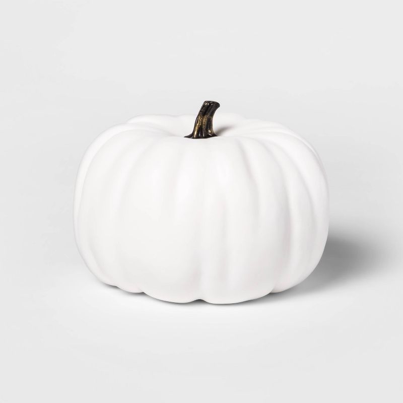 7.5&#34; Painted Pumpkin Cream Halloween Decorative Sculpture - Hyde &#38; EEK! Boutique&#8482; | Target