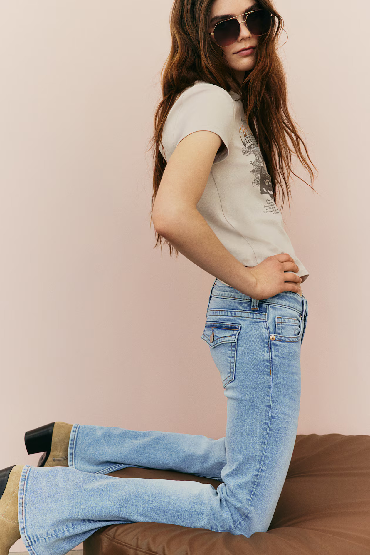 Flared Low Jeans - Light denim blue - Ladies | H&M US | H&M (US + CA)