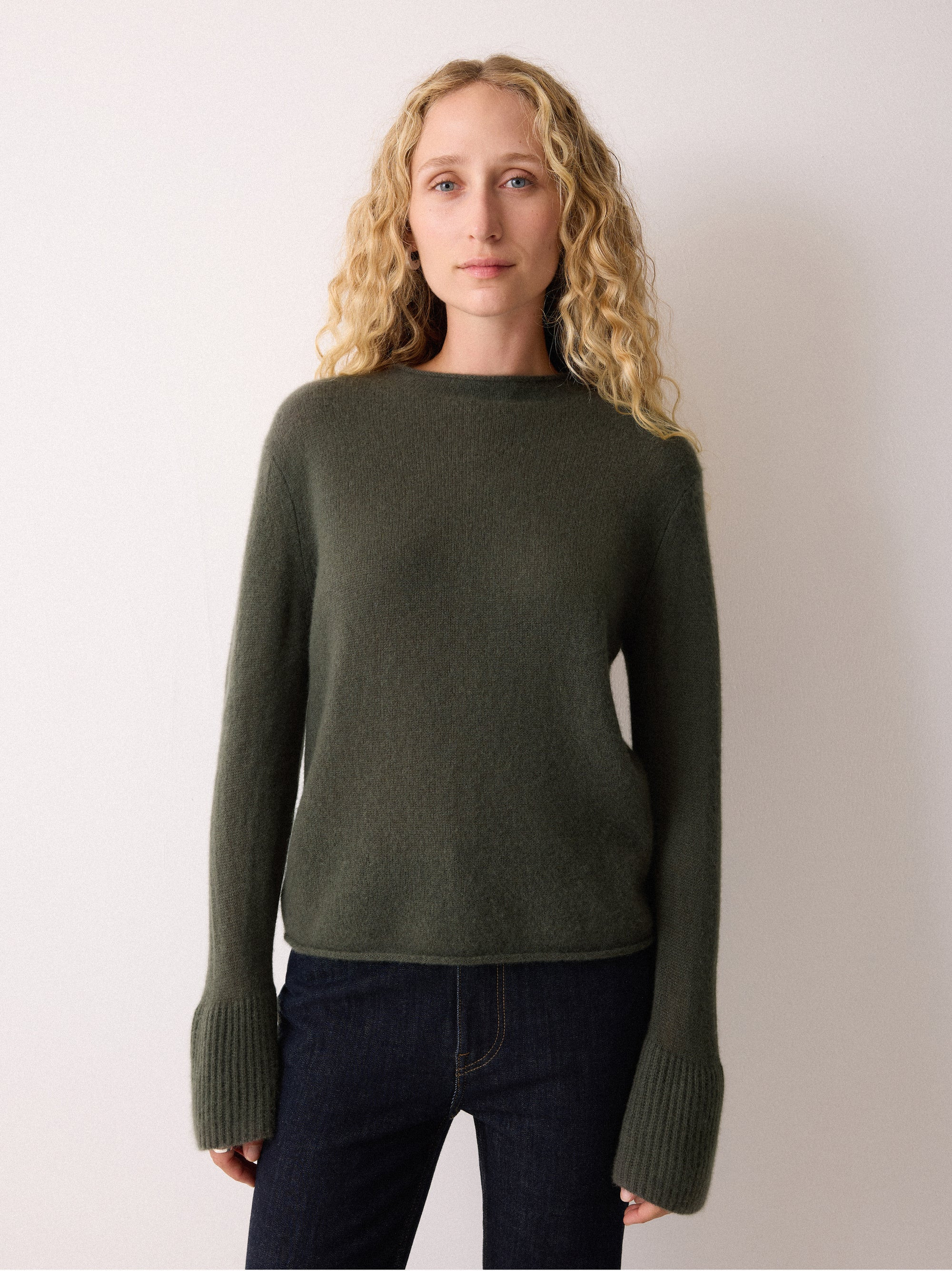 Cloud Cashmere Eldon Jumper | Khaki | Jigsaw (UK)