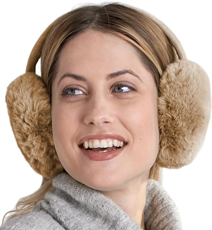 Brook + Bay Foldable & Furry Ear Muffs For Women & Men, Fleece Ear Warmers For Women, Ear Muffs F... | Amazon (US)