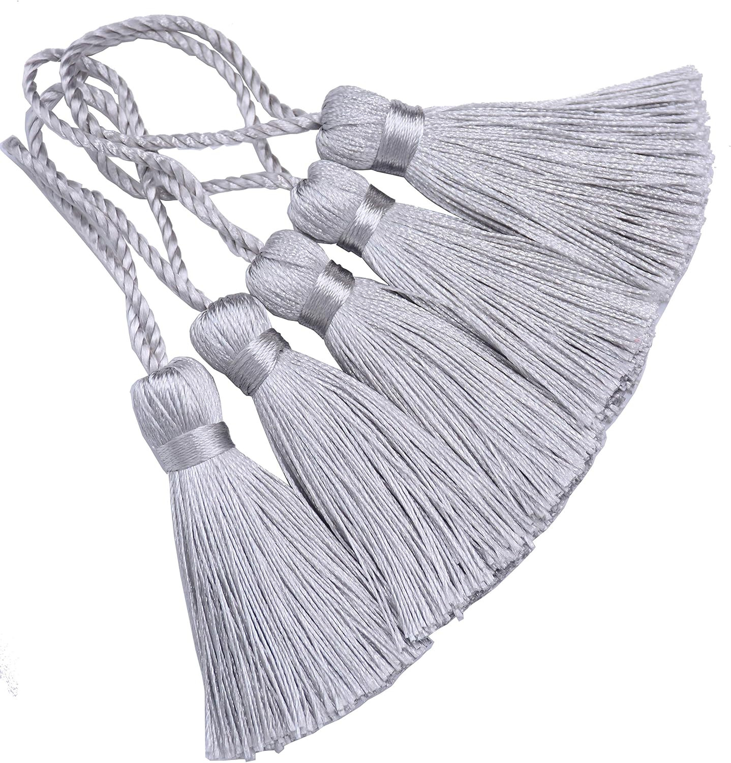 Makhry 20pcs 4.3 Inch Handmade Silky Floss Mini Tiny Craft Tassels with 2-Inch Cord Loop and Smal... | Amazon (US)