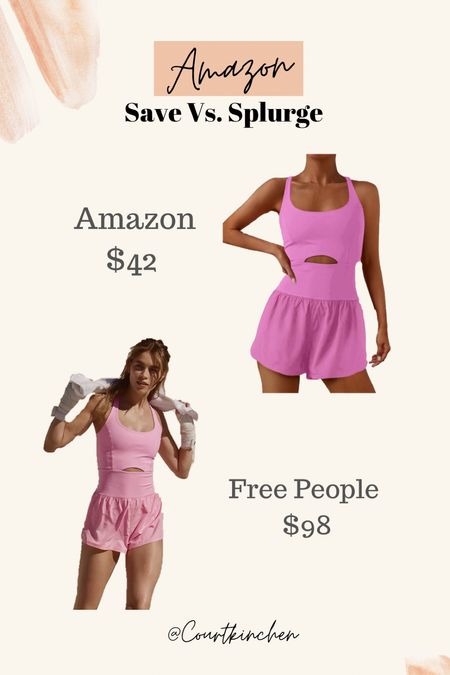 Save vs splurge! This Amazon romper is free people inspired! So cute! Comes in so many colors! 

Amazon fashion / summer fashion /athletic clothes / work out clothes / free people 