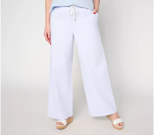 Peace Love World Regular Full Length Railroad Stripe Pants - QVC.com | QVC